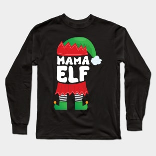 Mama Elf Christmas Long Sleeve T-Shirt